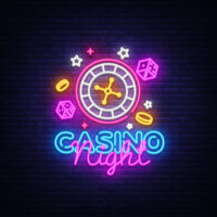 The words casino night in neon