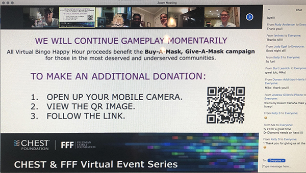 Screenshot of the FFF Virtual Bingo and Poker Night